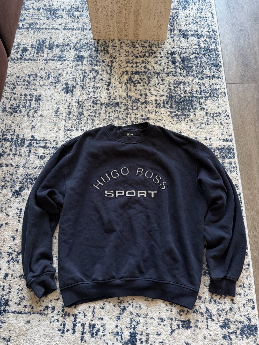Vintage Hugo Boss Sport Men's Navy Crewneck Sweatshirt